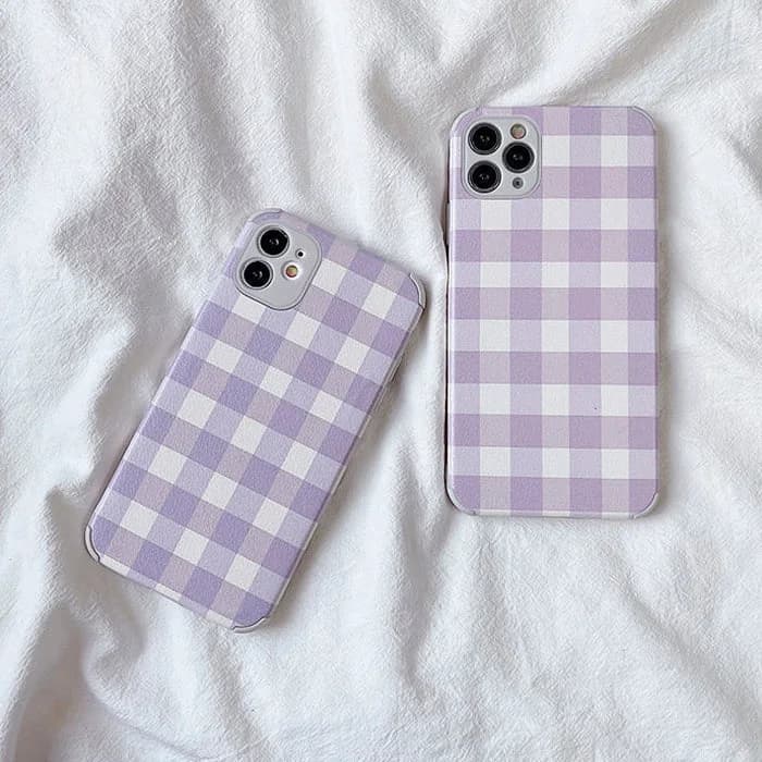 Lavender Grid iPhone Case — view 2 Lavender Grid iPhone Case — view 2