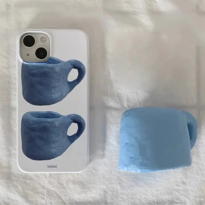 Blue Mugs iPhone Case — view 2 Blue Mugs iPhone Case — view 2