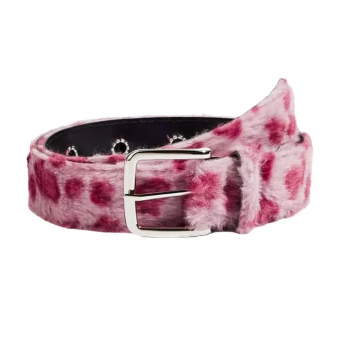 Y2K Leopard Furry Belt — view 1 Y2K Leopard Furry Belt — view 1