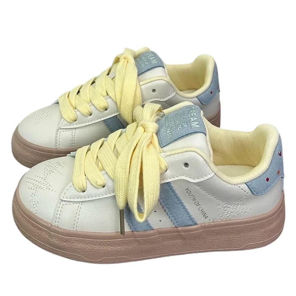 Cheese Print Aesthetic Sneakers — view 1 Cheese Print Aesthetic Sneakers — view 1