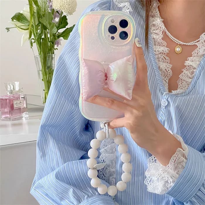 Holographic Bow iPhone Case — view 1 Holographic Bow iPhone Case — view 1