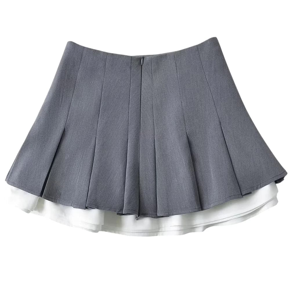Preppy Ruffle Mini Pleated Skirt — view 3 Preppy Ruffle Mini Pleated Skirt — view 3