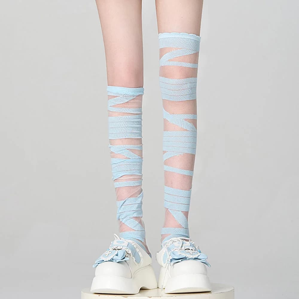Soft Girl Crisscross Lace-Up Socks — view 2 Soft Girl Crisscross Lace-Up Socks — view 2