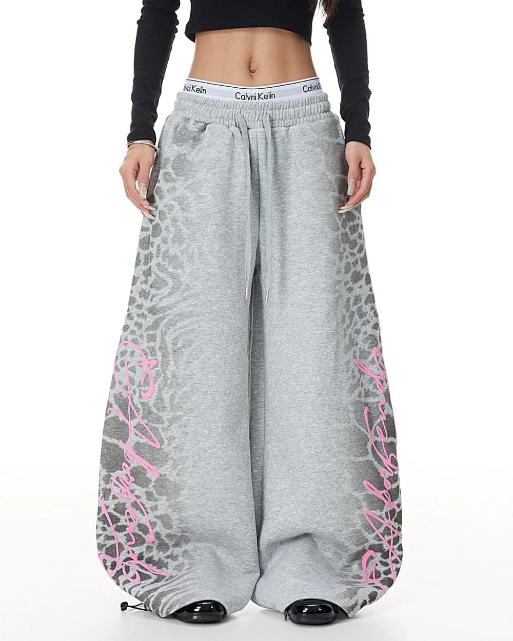Skater Girl Leopard Print Sweatpants — view 2 Skater Girl Leopard Print Sweatpants — view 2