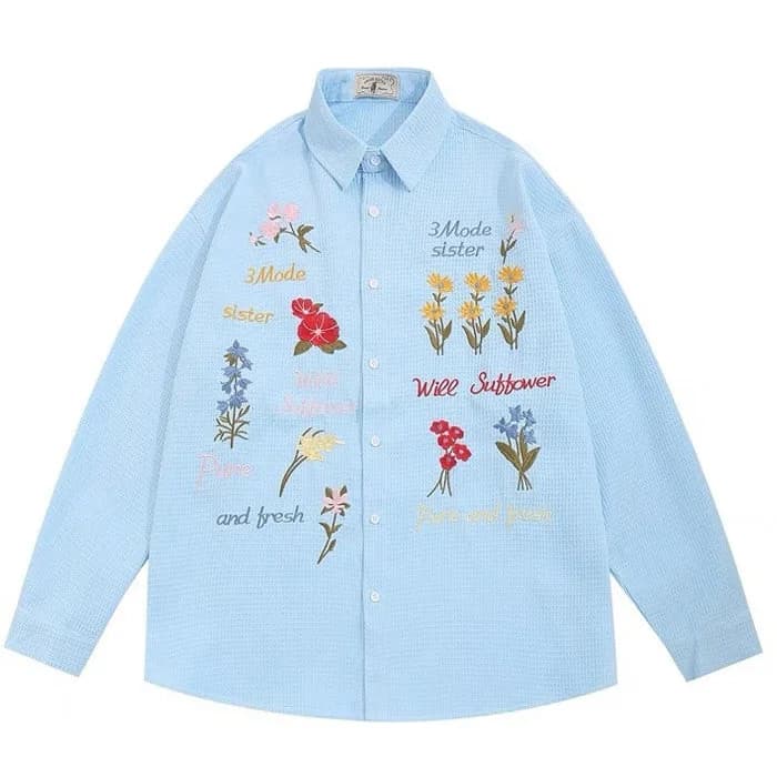 Wildflowers Embroidery Shirt — view 2 Wildflowers Embroidery Shirt — view 2