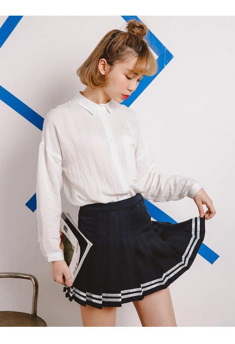 School Girl Pleated Mini Skirt — view 3 School Girl Pleated Mini Skirt — view 3