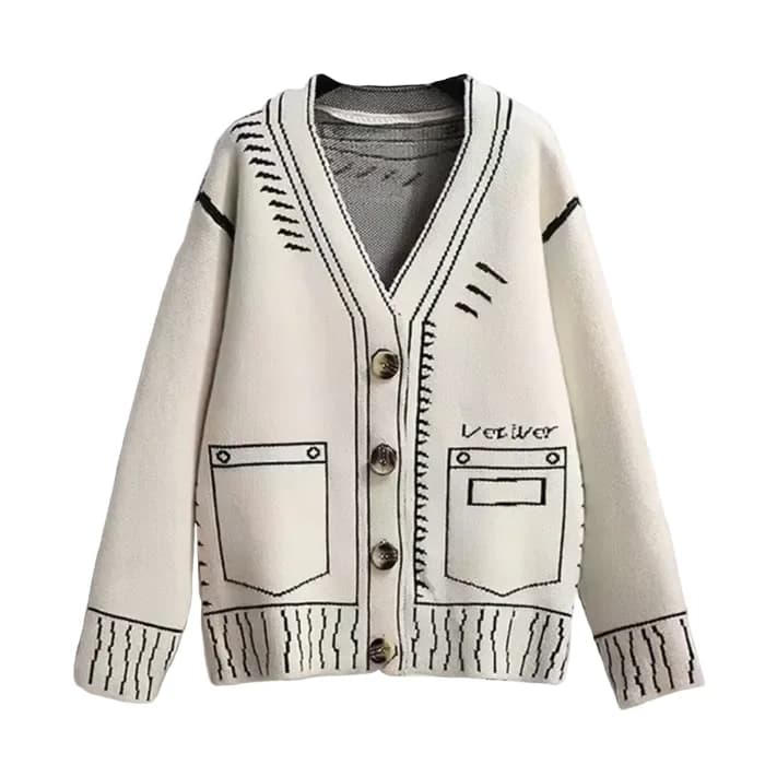 Contrast Graphic Sweater — view 1 Contrast Graphic Sweater — view 1