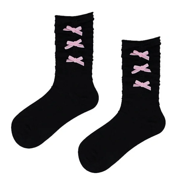 Coquette Aesthetic Bows Socks — view 1 Coquette Aesthetic Bows Socks — view 1