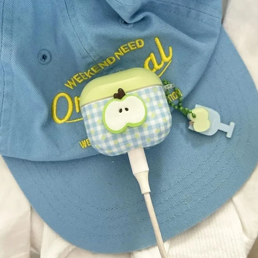 Green Apple Checkered AirPods Case — view 2 Green Apple Checkered AirPods Case — view 2