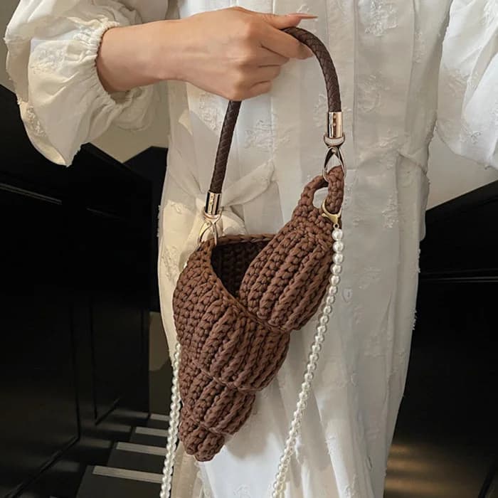 Conch Shell Knit Crochet Bag — view 3 Conch Shell Knit Crochet Bag — view 3