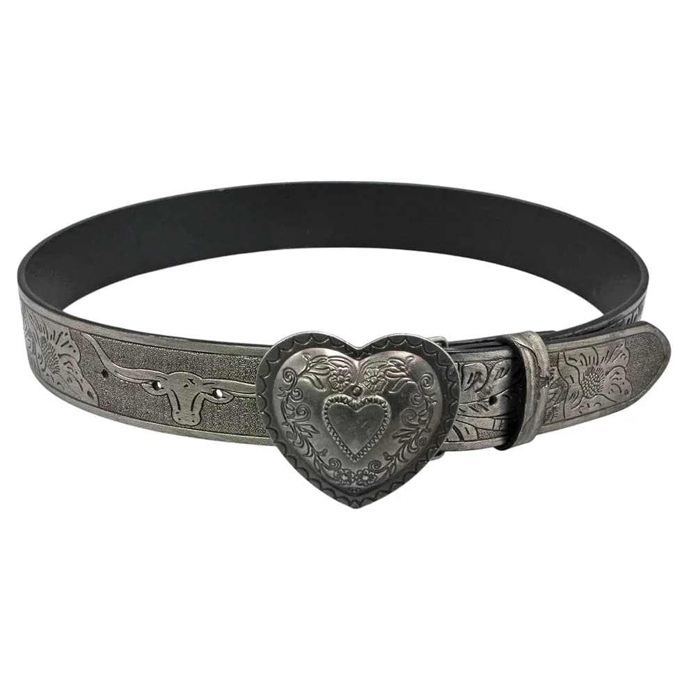 Vintage Aesthetic Heart Buckle Belt — view 1 Vintage Aesthetic Heart Buckle Belt — view 1