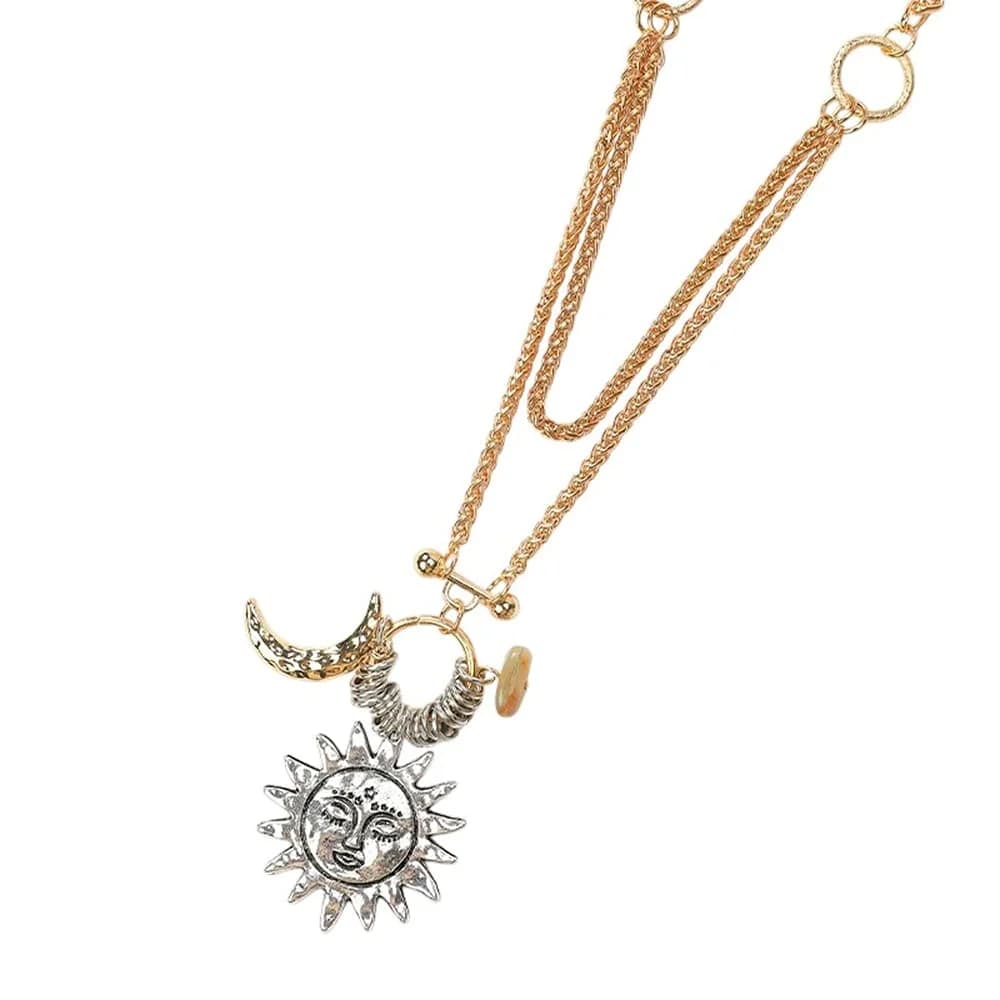 Celestial Aesthetic Layered Necklace — view 2 Celestial Aesthetic Layered Necklace — view 2