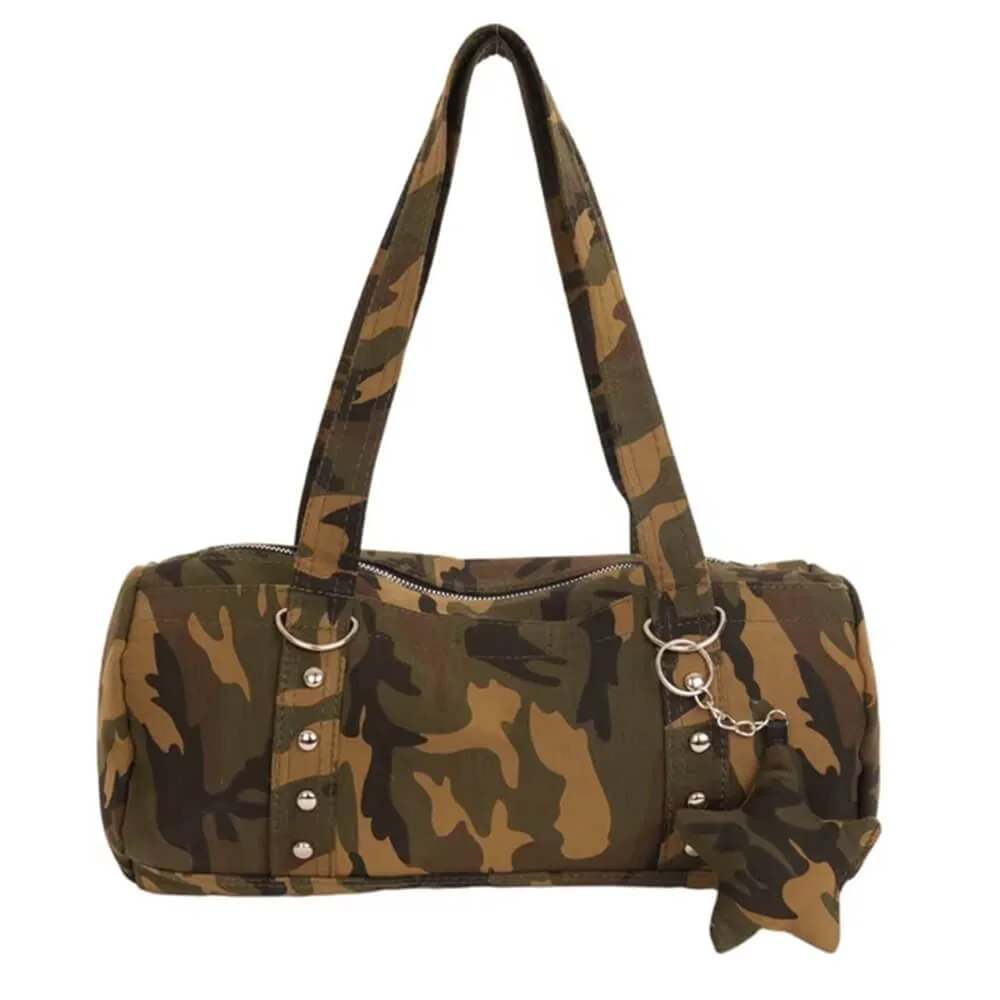 Y2K Camo Bag with Star Charm — view 1 Y2K Camo Bag with Star Charm — view 1