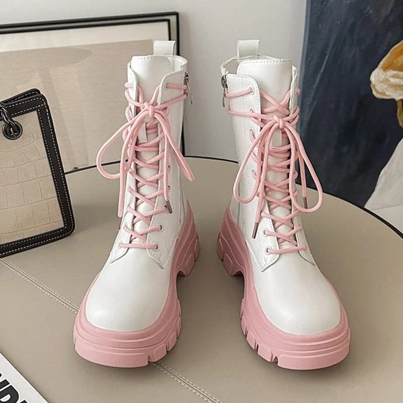 Pastel Warrior Combat Boots — view 2 Pastel Warrior Combat Boots — view 2