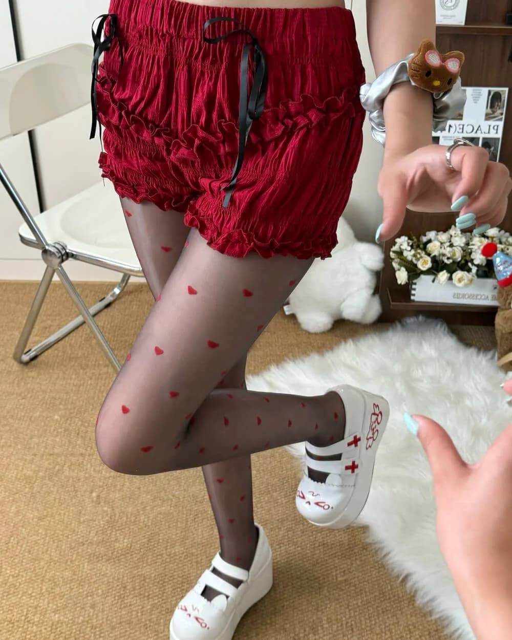 Bonjour Baby Heart Tights — view 2 Bonjour Baby Heart Tights — view 2