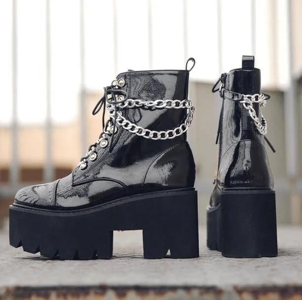 Chunky Boots With Chain — view 2 Chunky Boots With Chain — view 2
