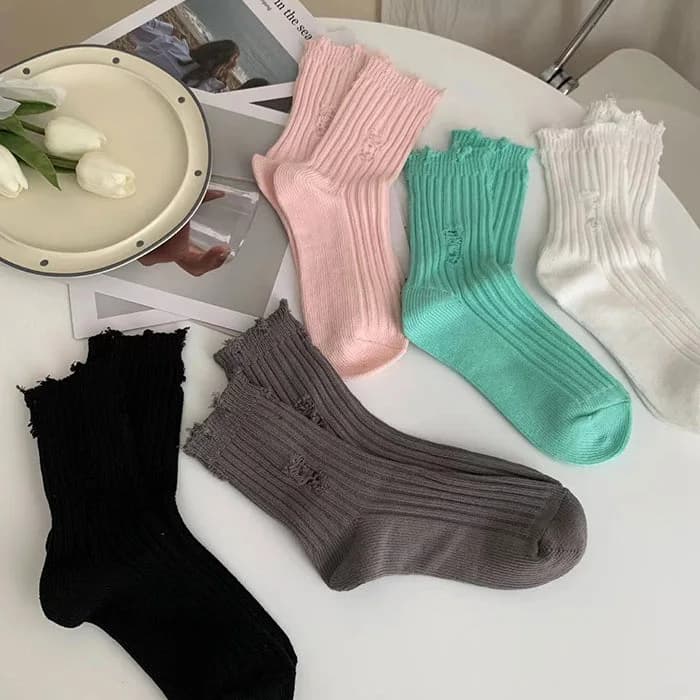 Downtown Girl Destroyed Socks — view 2 Downtown Girl Destroyed Socks — view 2