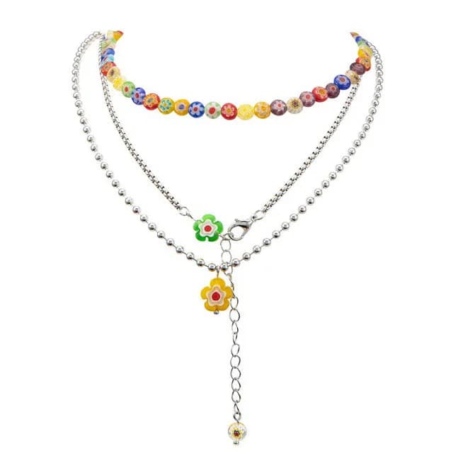 Indie Flower Layered Necklace — view 1 Indie Flower Layered Necklace — view 1