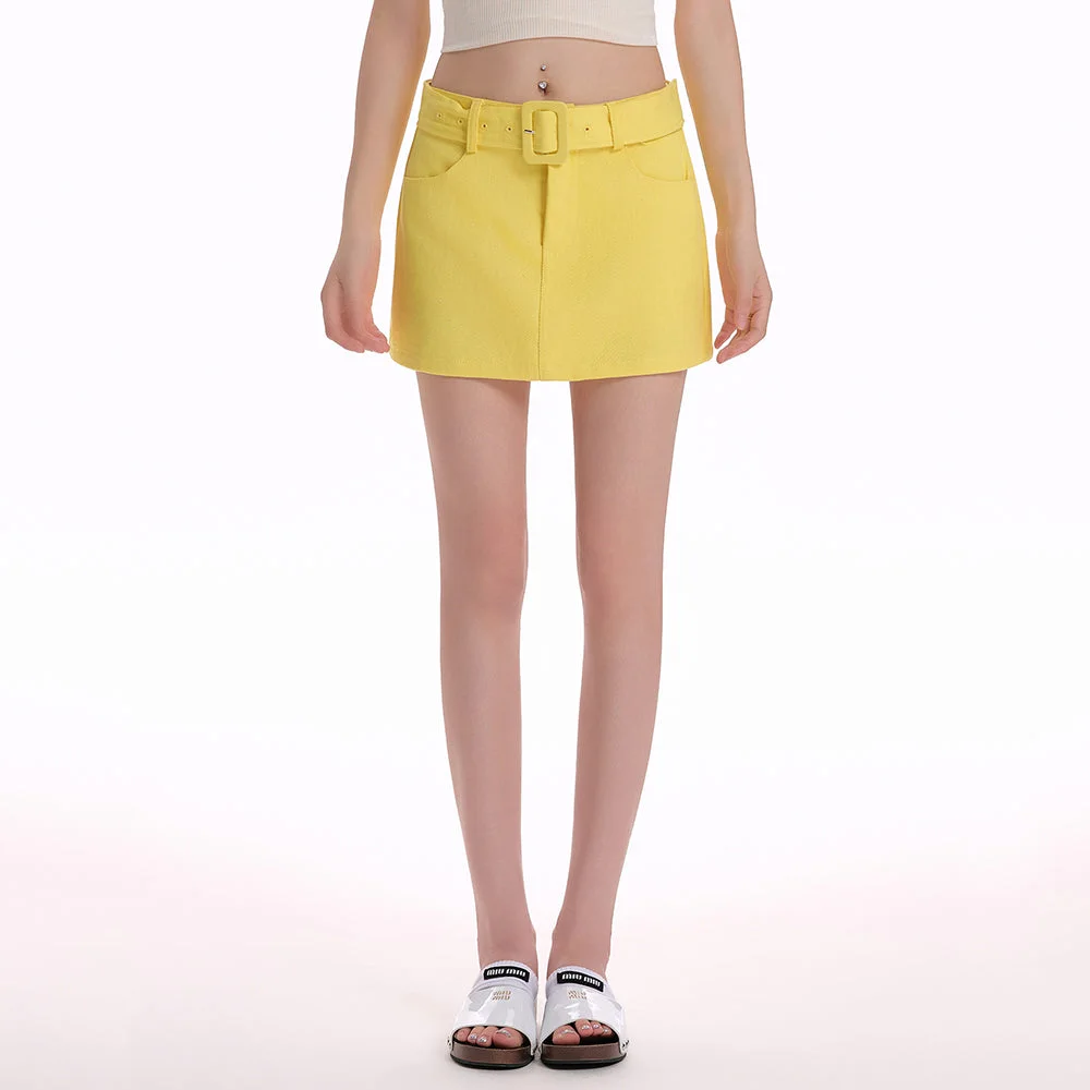 Lemon Sorbet Y2K Mini Skirt — view 2 Lemon Sorbet Y2K Mini Skirt — view 2