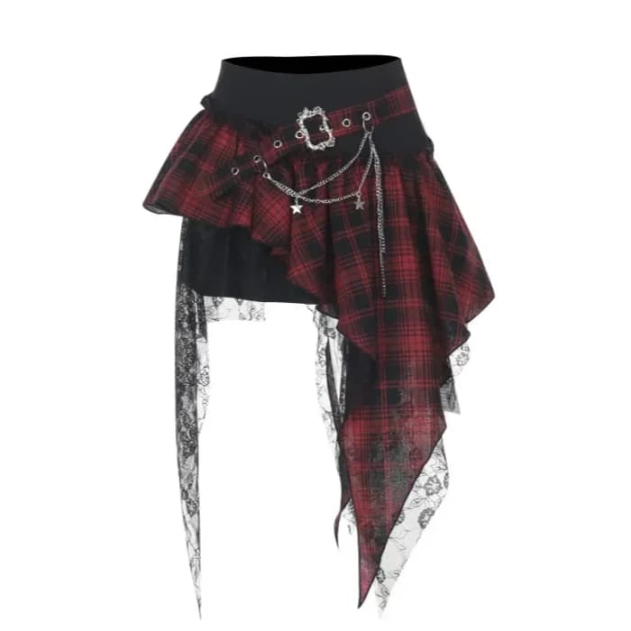 Irregular Edge Red Skirt — view 1 Irregular Edge Red Skirt — view 1