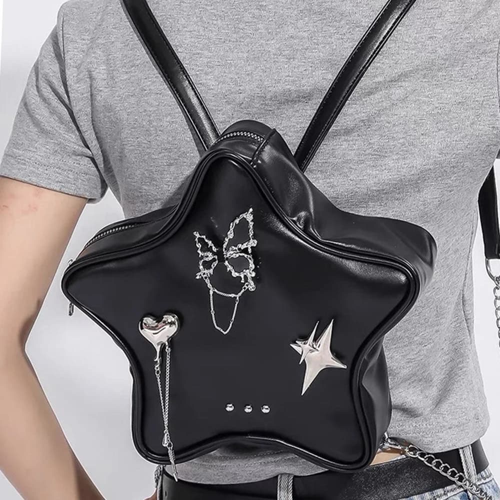 Grunge Star-Shaped Mini Backpack — view 2 Grunge Star-Shaped Mini Backpack — view 2