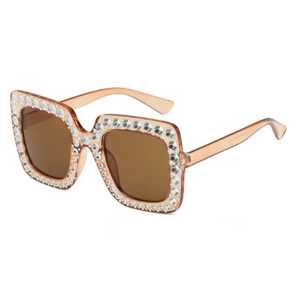 Oversized Square Rhinestone Sunglasses — view 2 Oversized Square Rhinestone Sunglasses — view 2