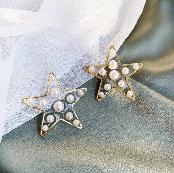 Transparent Star Earrings — view 2 Transparent Star Earrings — view 2