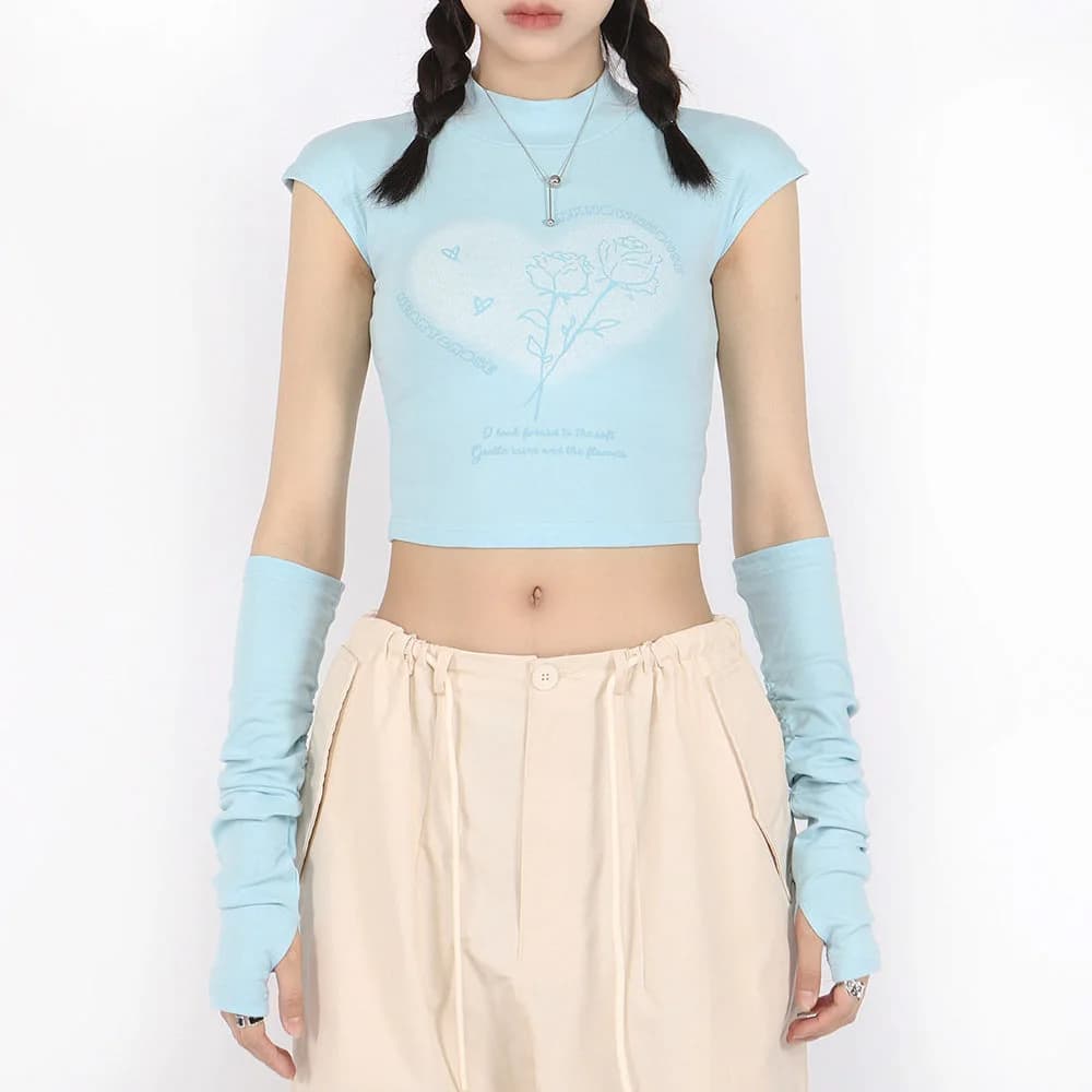 Pastel Soft Girl Tee with Arm Warmers — view 2 Pastel Soft Girl Tee with Arm Warmers — view 2