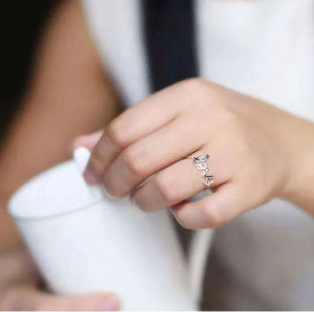 Sterling Silver Love Ring — view 2 Sterling Silver Love Ring — view 2