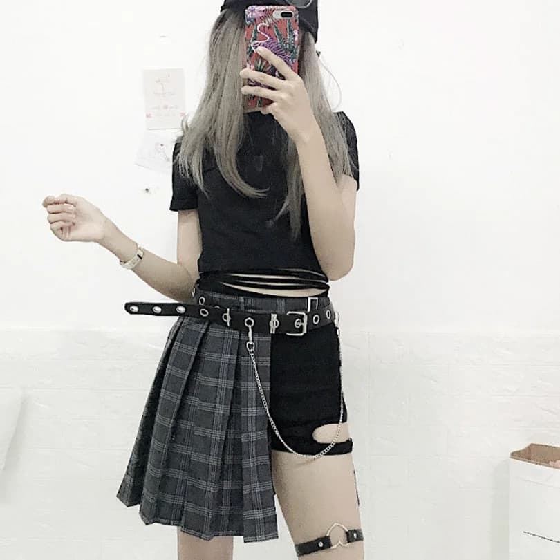 Punk Rock Pleated Skirt — view 2 Punk Rock Pleated Skirt — view 2