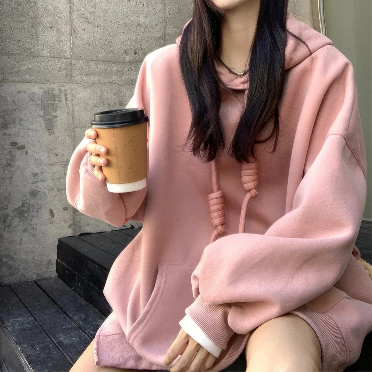 Casual Loose Fit Knot Hoodie — view 2 Casual Loose Fit Knot Hoodie — view 2