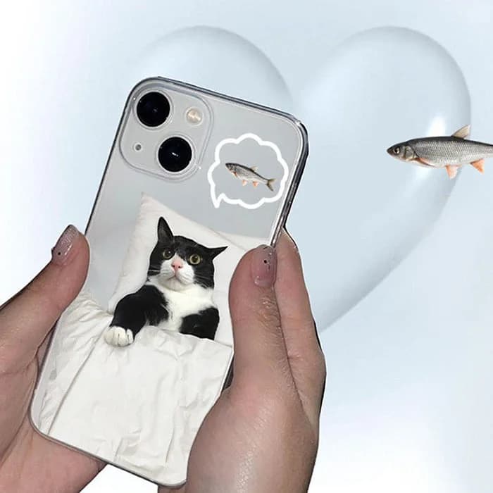 Dreaming Cat iPhone Case — view 2 Dreaming Cat iPhone Case — view 2