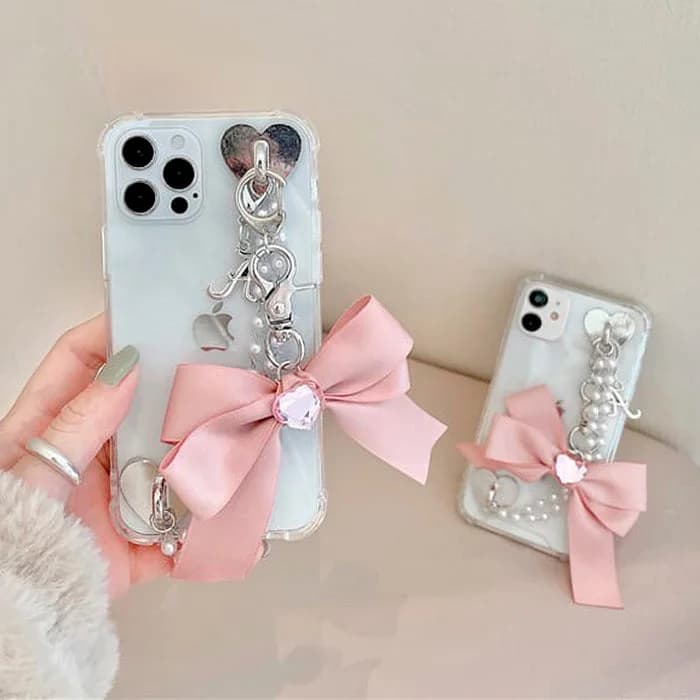 Bow Pearl Chain iPhone Case — view 2 Bow Pearl Chain iPhone Case — view 2