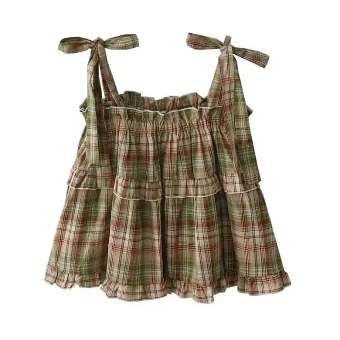 Vintage Garden Plaid Top — view 1 Vintage Garden Plaid Top — view 1
