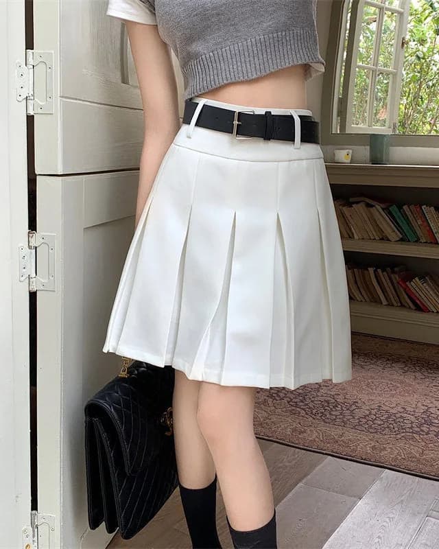 Good Manners Knee-Length Pleated Skirt — view 2 Good Manners Knee-Length Pleated Skirt — view 2