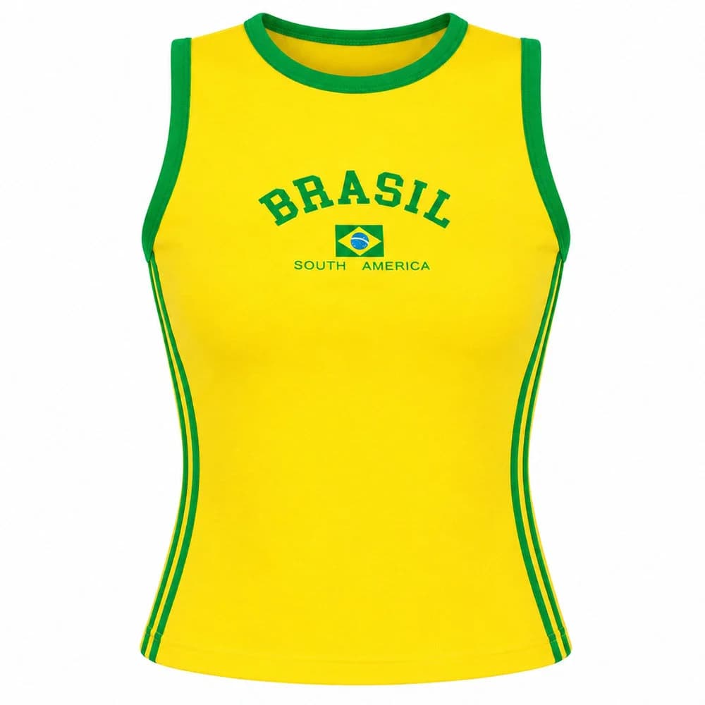 Brazil Sleeveless Crop Top — view 1 Brazil Sleeveless Crop Top — view 1