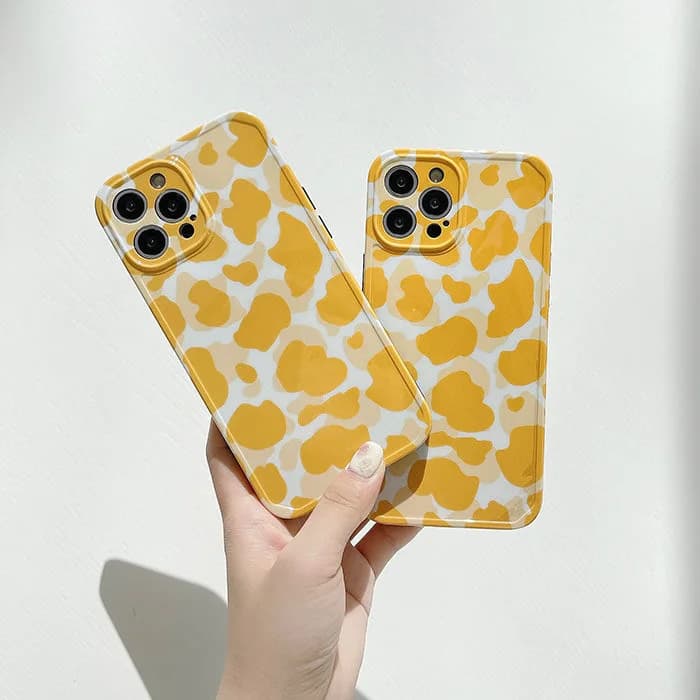 Yellow Cow Pattern iPhone Case — view 2 Yellow Cow Pattern iPhone Case — view 2