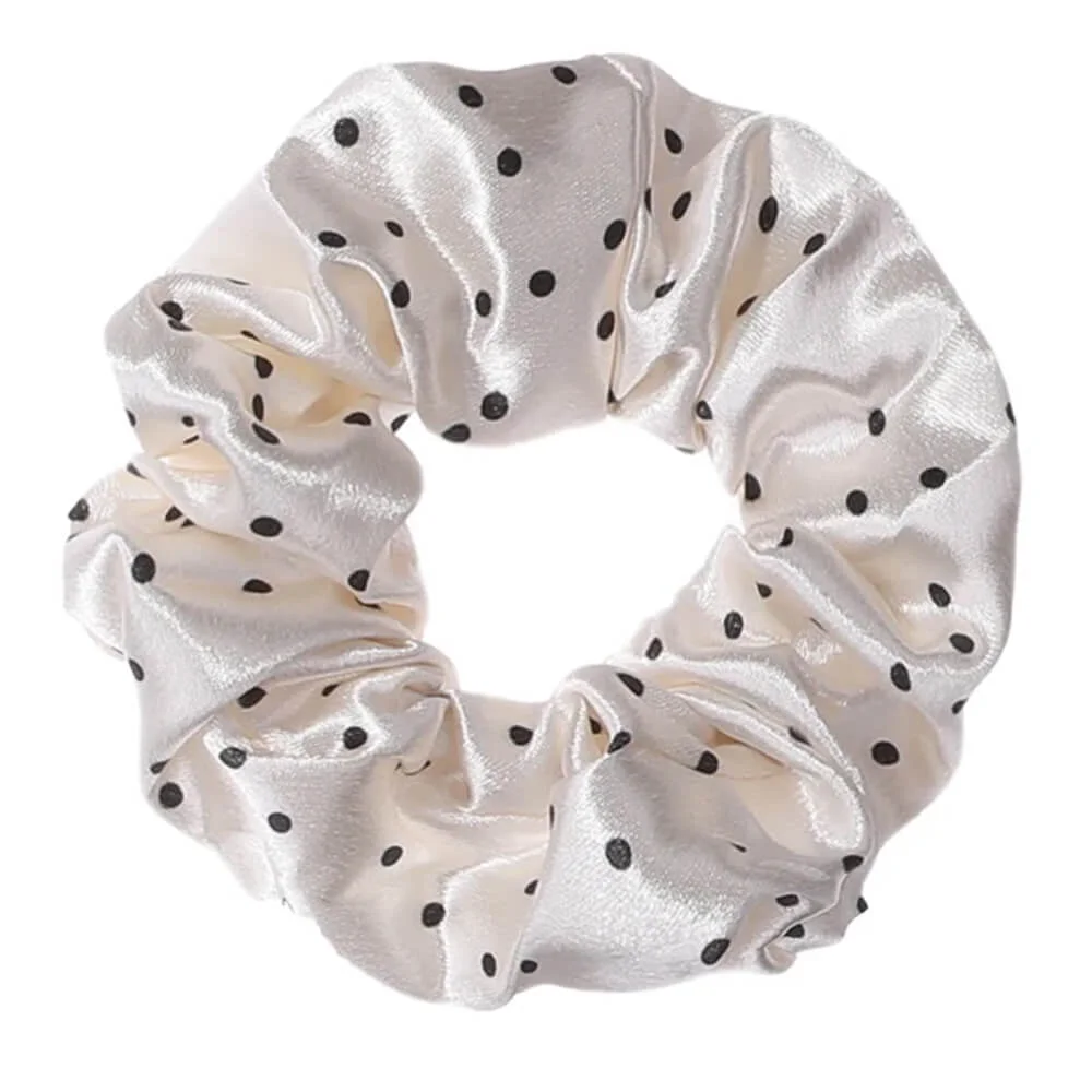 Polka Dot Satin Scrunchie — view 2 Polka Dot Satin Scrunchie — view 2