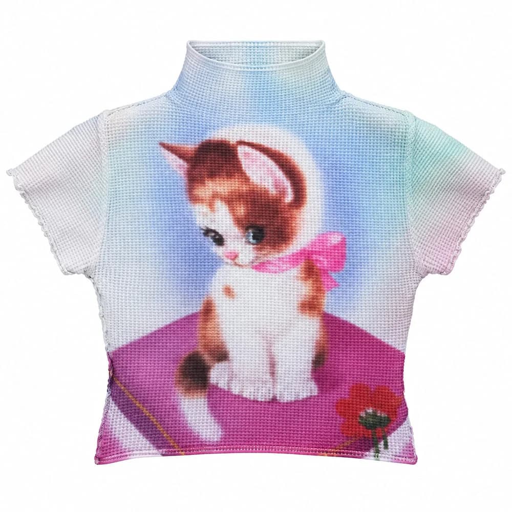 Kitten Crush Mesh Baby Tee — view 1 Kitten Crush Mesh Baby Tee — view 1