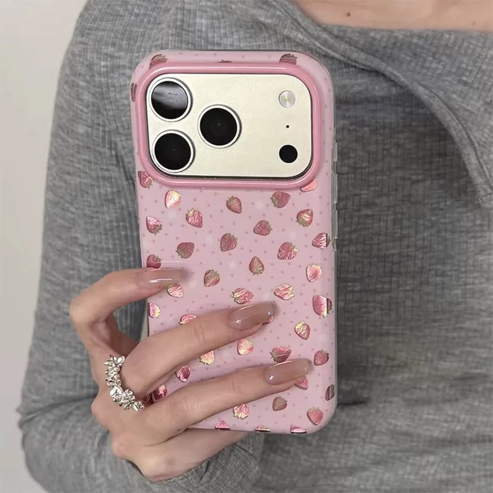 Pink Strawberry iPhone Case — view 2 Pink Strawberry iPhone Case — view 2