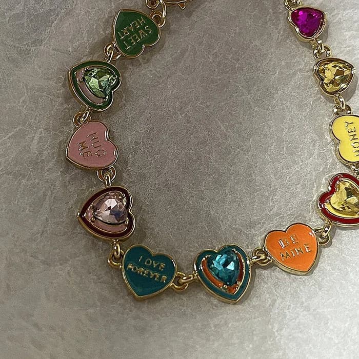 Kidcore Colorful Hearts Bracelet — view 2 Kidcore Colorful Hearts Bracelet — view 2