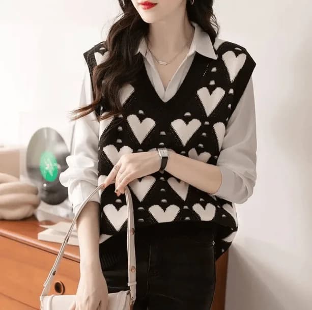 Preppy Heart Sweater — view 2 Preppy Heart Sweater — view 2