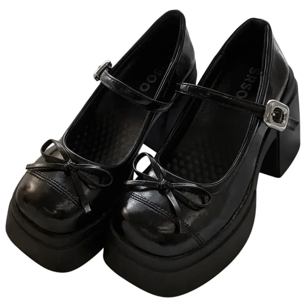 Sweet Team Chunky Platform Mary Jane Heels — view 2 Sweet Team Chunky Platform Mary Jane Heels — view 2