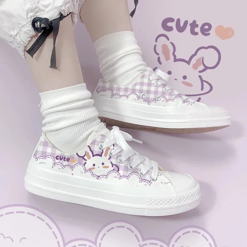 Kawaii Bunny Gingham Shoes — view 1 Kawaii Bunny Gingham Shoes — view 1
