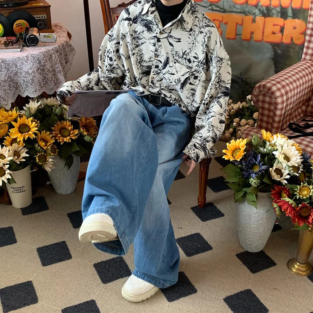 90s Style Floral Print Shirt — view 3 90s Style Floral Print Shirt — view 3
