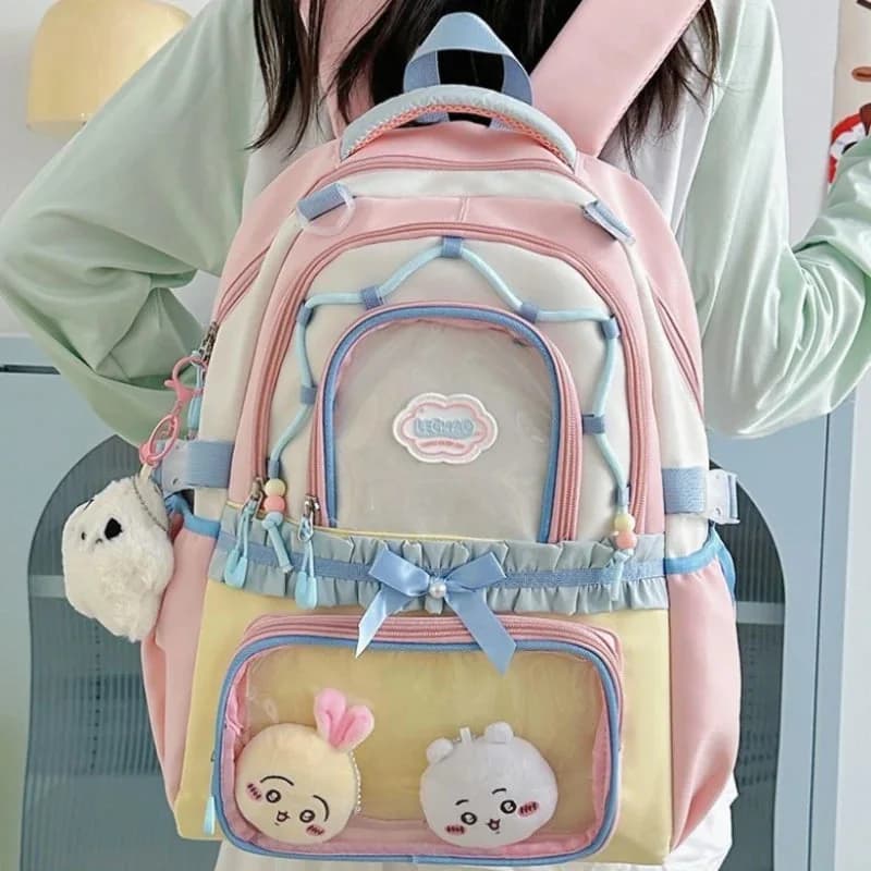 Ruffle Bow Double Window Ita Backpack — view 2 Ruffle Bow Double Window Ita Backpack — view 2