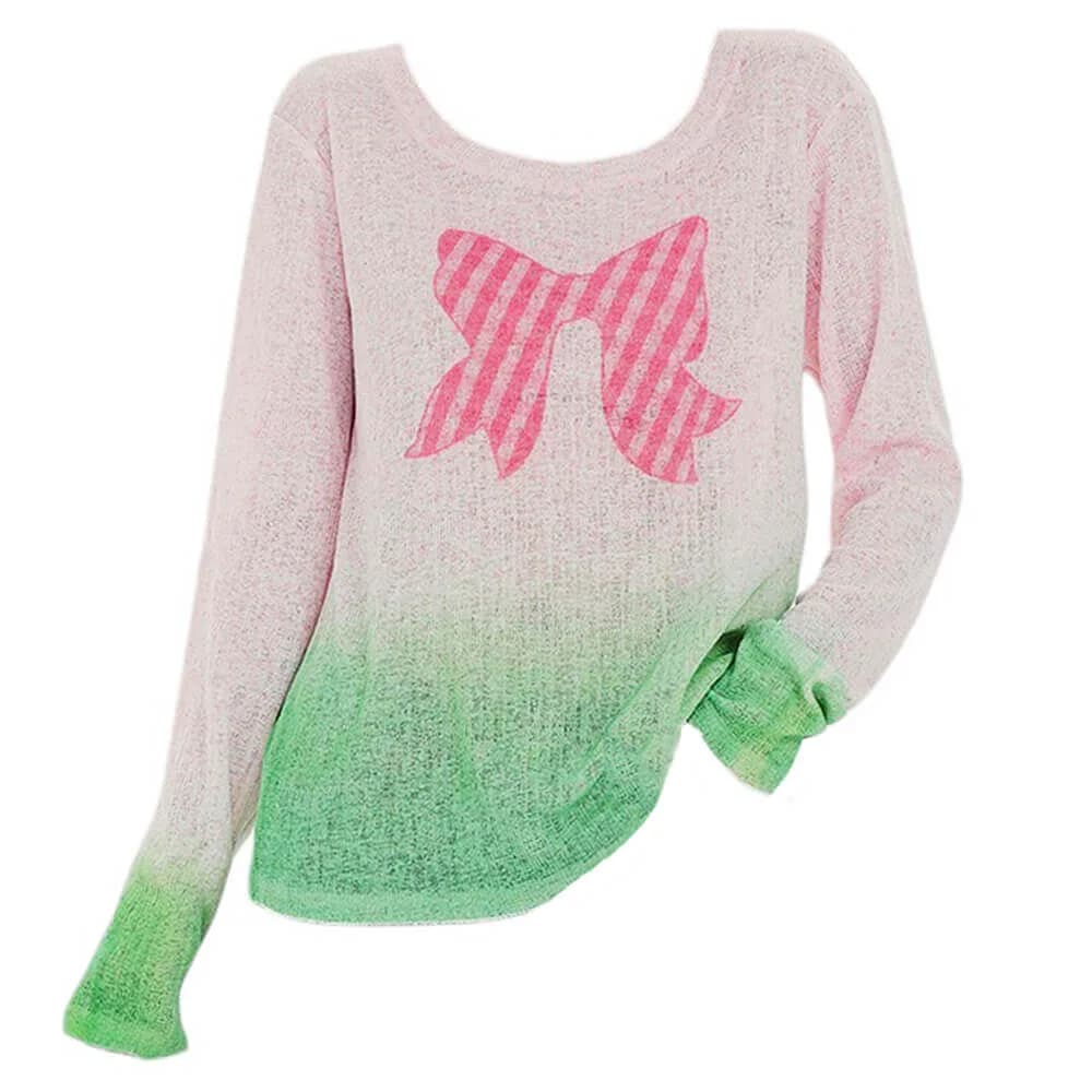 Bowknot Gradient Knit Pullover — view 1 Bowknot Gradient Knit Pullover — view 1
