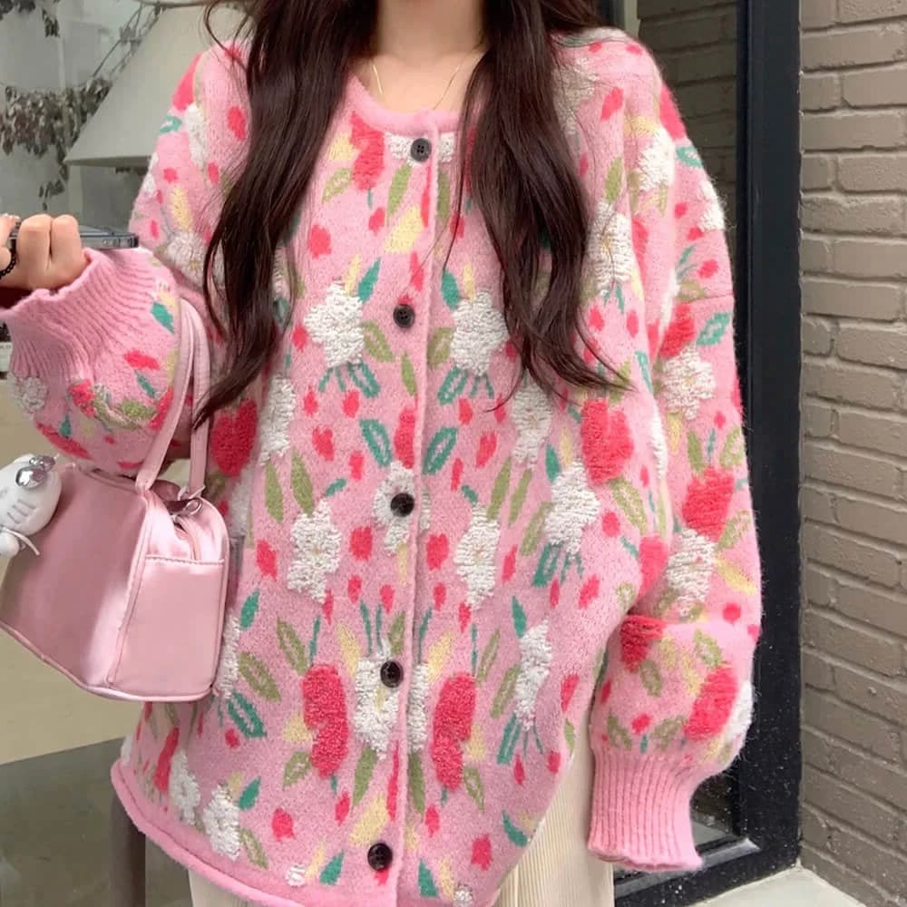 Soft Girl Floral Cardigan — view 1 Soft Girl Floral Cardigan — view 1