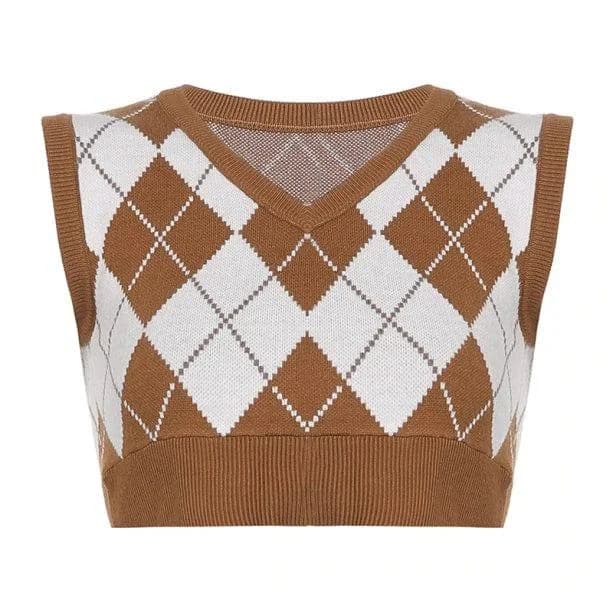Y2K Plaid Knitted Set — view 2 Y2K Plaid Knitted Set — view 2