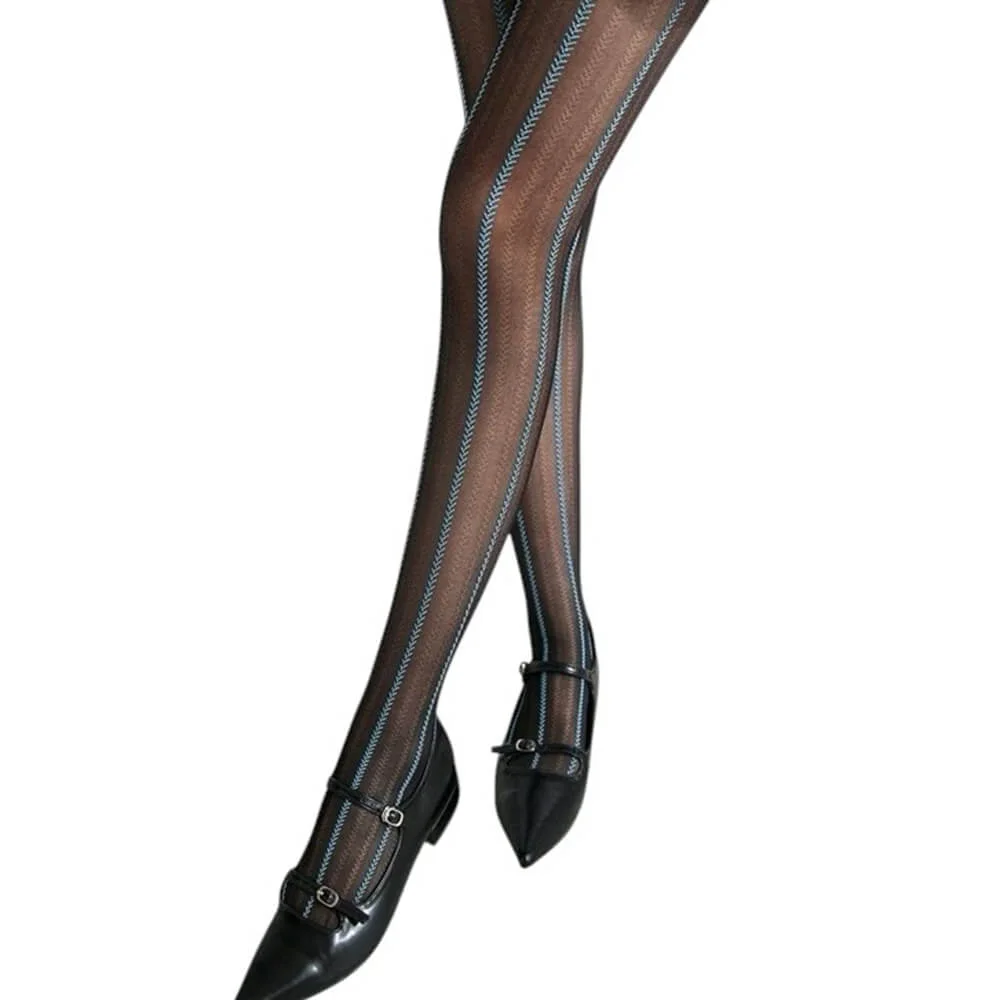 Self Made Contrast Seam Line Tights — view 2 Self Made Contrast Seam Line Tights — view 2